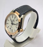 OMEGA SEAMASTER AQUA TERRA WHITE ROSE GOLD BEZEL RUBBER STRAP LIMITED EDITION SWISS AUTOMATIC WATCH - Image 3
