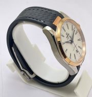 OMEGA SEAMASTER AQUA TERRA WHITE ROSE GOLD BEZEL RUBBER STRAP LIMITED EDITION SWISS AUTOMATIC WATCH - Image 4
