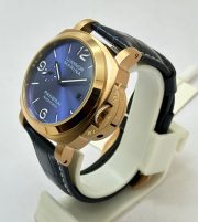 Panerai Marina Blue Rose Gold Leather Strap Swiss Automatic Watch - Image 3