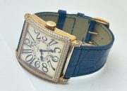 Franck Muller Master Square Diamond Blue Leather Strap Watch - Image 5