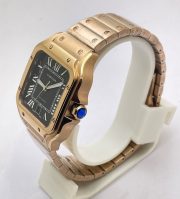 Cartier Santos 100 Black Rose Gold Swiss Automatic Watch - Image 3