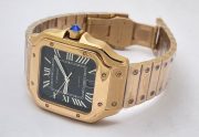 Cartier Santos 100 Black Rose Gold Swiss Automatic Watch - Image 5