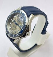 OMEGA SEAMASTER 50TH ANNIVERSARY GREY DIAL BLUE RUBBER STRAP SWISS AUTOMATIC WATCH - Image 2
