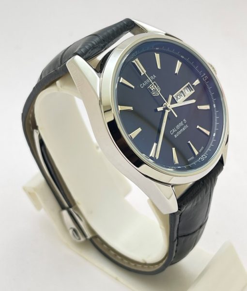 Tag Heuer Carrera Calibre 5 Day-Date Leather Strap Swiss Automatic Watch - Image 4