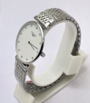 Longines Elegance La Grande Diamond Mark White Steel Watch - Image 3