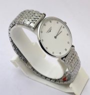 Longines Elegance La Grande Diamond Mark White Steel Watch - Image 4