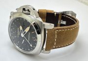 Panerai GMT Steel Brown Strap Swiss Automatic Watch - Image 5