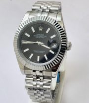Rolex Date-Just Stick Mark Black Steel Swiss Automatic Watch - Image 2