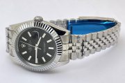 Rolex Date-Just Stick Mark Black Steel Swiss Automatic Watch - Image 6