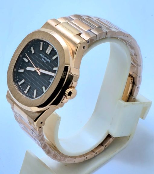 Patek Philippe Nautilus Automatic Rose Gold Black Swiss Automatic Watch - Image 3