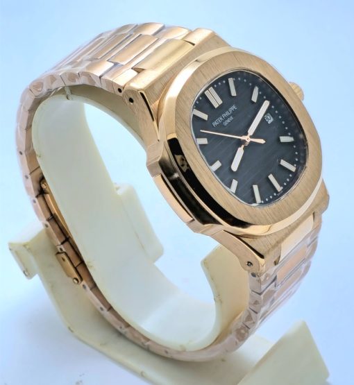 Patek Philippe Nautilus Automatic Rose Gold Black Swiss Automatic Watch - Image 4