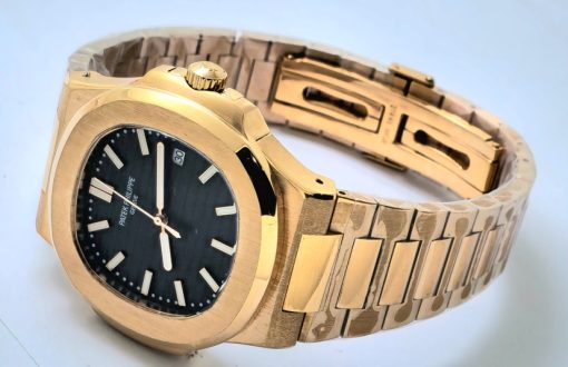 Patek Philippe Nautilus Automatic Rose Gold Black Swiss Automatic Watch - Image 5