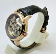 Patek Philippe Bridge Black Leather Strap Swiss Automatic Watch - Image 3
