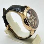 Patek Philippe Bridge Black Leather Strap Swiss Automatic Watch - Image 4