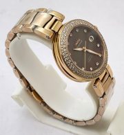 Omega Ladymatic Nicole Kidman Brown Rose Gold Watch - Image 4