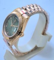 Rolex Day-Date Green Dial Rose Gold Swiss Automatic Watch - Image 4