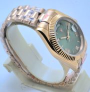 Rolex Day-Date Green Dial Rose Gold Swiss Automatic Watch - Image 5