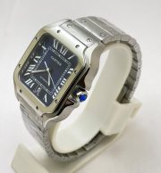 Cartier Santos 100 Steel Blue Swiss Automatic Watch - Image 3