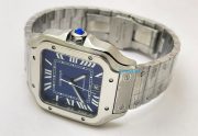Cartier Santos 100 Steel Blue Swiss Automatic Watch - Image 5