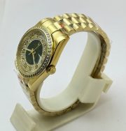 Rolex Day-Date Green Diamond Paved Gold Swiss Automatic Watch - Image 4