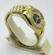 Rolex Day-Date Green Diamond Paved Gold Swiss Automatic Watch - Image 5