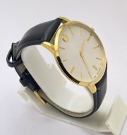 Movado Ultra Slim White Dail Leather Strap Watch - Image 4