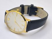 Movado Ultra Slim White Dail Leather Strap Watch - Image 5