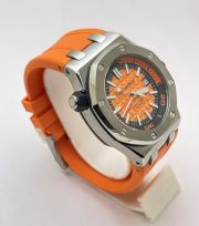 Audemars Piguet Diver Orange Rubber Strap Swiss Automatic Watch - Image 4