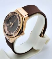 Hublot Classic Fusion Diamond Brown Rubber Strap Ladies Watch - Image 3