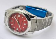Rolex Oyster Perpetual RED Steel Swiss Automatic Watch - Image 6