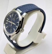 OMEGA SEAMASTER AQUA TERRA BLUE RUBBER STRAP SWISS AUTOMATIC WATCH - Image 3