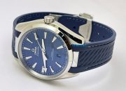 OMEGA SEAMASTER AQUA TERRA BLUE RUBBER STRAP SWISS AUTOMATIC WATCH - Image 5