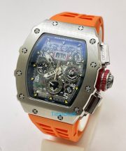 Richard Mille RM11 Steel Orange Rubber Strap Swiss Automatic Watch - Image 2
