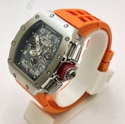 Richard Mille RM11 Steel Orange Rubber Strap Swiss Automatic Watch - Image 3