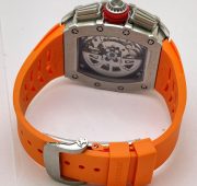 Richard Mille RM11 Steel Orange Rubber Strap Swiss Automatic Watch - Image 6
