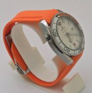 Omega Seamaster Planet Ocean White Orange Rubber Strap Swiss Automatic Watch - Image 4