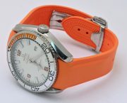 Omega Seamaster Planet Ocean White Orange Rubber Strap Swiss Automatic Watch - Image 5