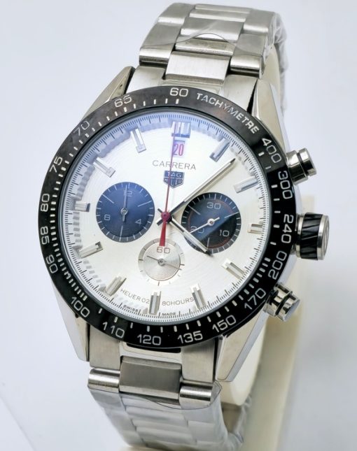 Tag Heuer Carrera Sport Chronograph White Steel Watch - Image 2