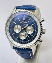 Breitling Navitimer Chrono Blue Leather Strap Watch - Image 2