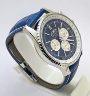 Breitling Navitimer Chrono Blue Leather Strap Watch - Image 4