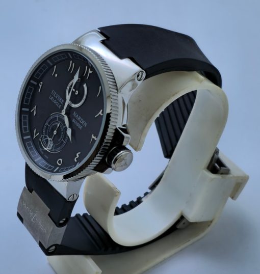 Ulysse Nardin Maxi Marine Chronometer Eastern Arabic Numerals Black Steel Swiss Automatic Watch - Image 3