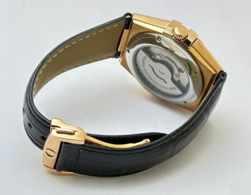 Omega Constellation Rose Gold Black Strap Swiss Automatic Watch - Image 6