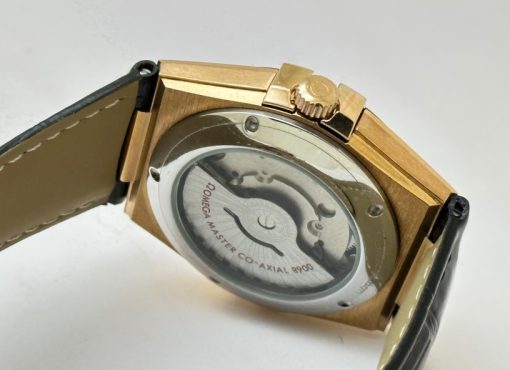 Omega Constellation Rose Gold Black Strap Swiss Automatic Watch - Image 7