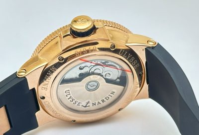 Ulysse Nardin Maxi Marine Rose Gold White Rubber Strap Swiss Automatic Watch - Image 7