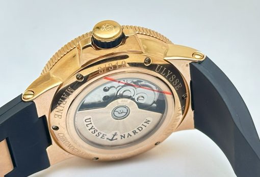 Ulysse Nardin Maxi Marine Rose Gold White Rubber Strap Swiss Automatic Watch - Image 7
