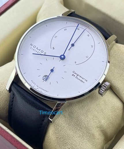 Nomos Glashutte LAMBDA Gangreserve 84 Stunden Steel Power Reserve Swiss Automatic Watch