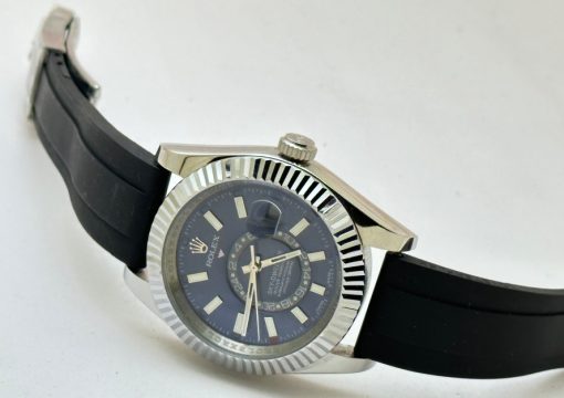 Rolex Sky Dweller Steel Black Rubber Strap Swiss ETA Automatic Watch - Image 5
