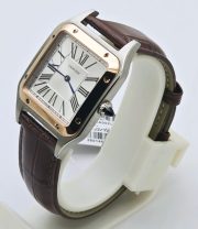 Cartier Santos Dumont White Small Leather Strap Watch - Image 3