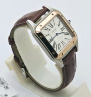 Cartier Santos Dumont White Small Leather Strap Watch - Image 4