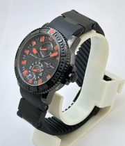 Ulysse Nardin Marine Diver Black Sea Rubber Strap Swiss Automatic Watch - Image 3
